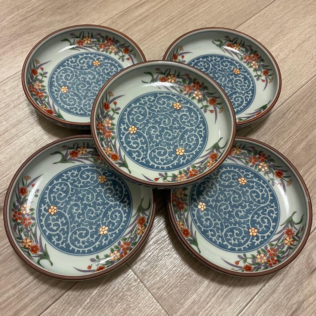 たち吉　赤絵　有田焼　染付花唐草　其泉　花柄　其泉　六角小鉢　20セット