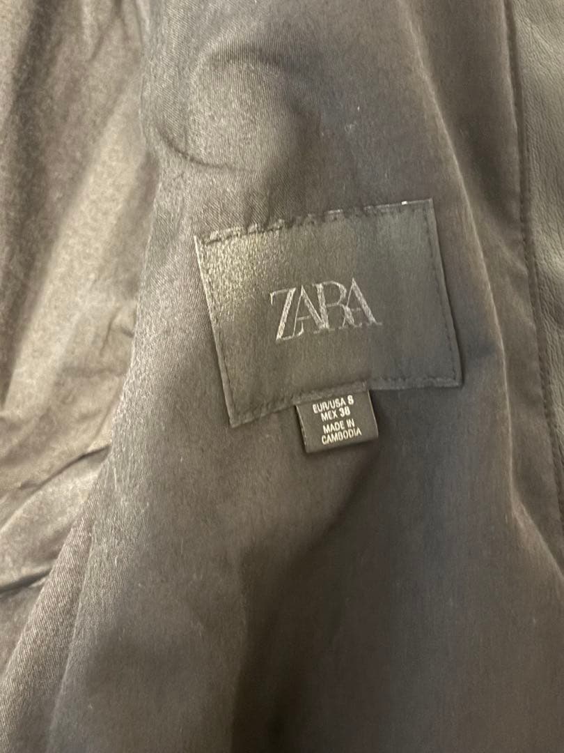 ZARA 黒 レザージャケット オーバーサイズ