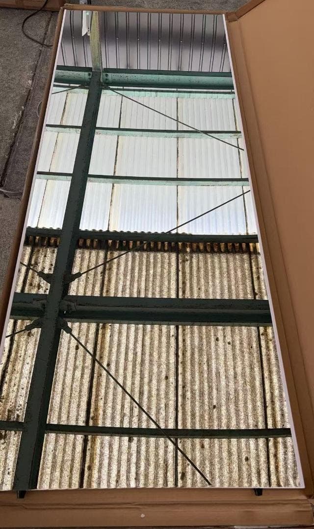 【中古】ダンスミラー 割れない鏡 幅60x160cm 姿見 白色 12番
