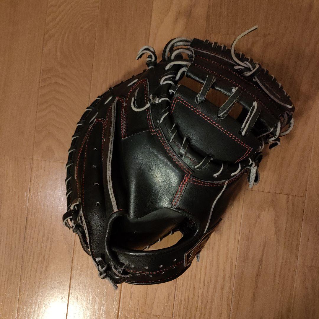 美品 ZETT 軟式 キャッチャーミット ネオステイタスVL 右投用 黒 ①
