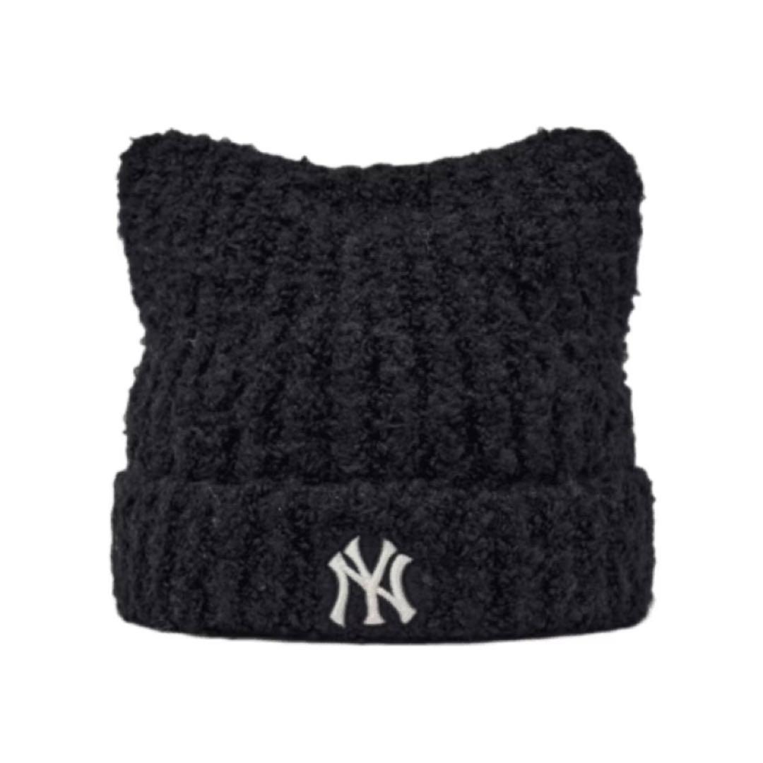 ちょこれいと MLB Korea 猫耳ビーニー 黒 カリナ着用系 韓国限定