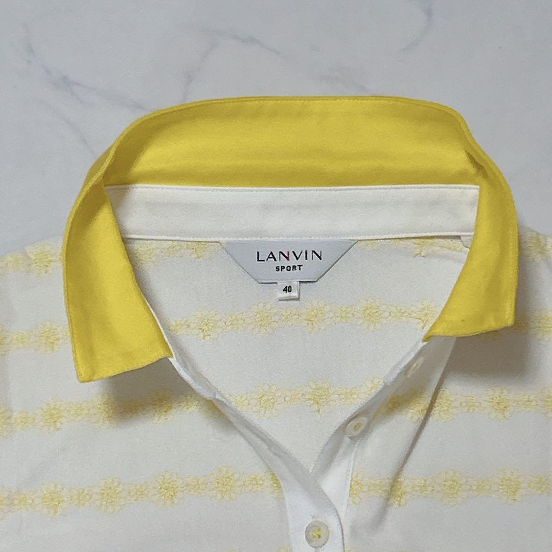 未使用級 ランバンスポール LANVIN SPORT ゴルフポロシャツ 黄 L