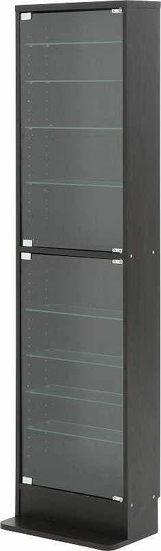 ガラスコレクションケース ハイタイプ 浅型 ブラック