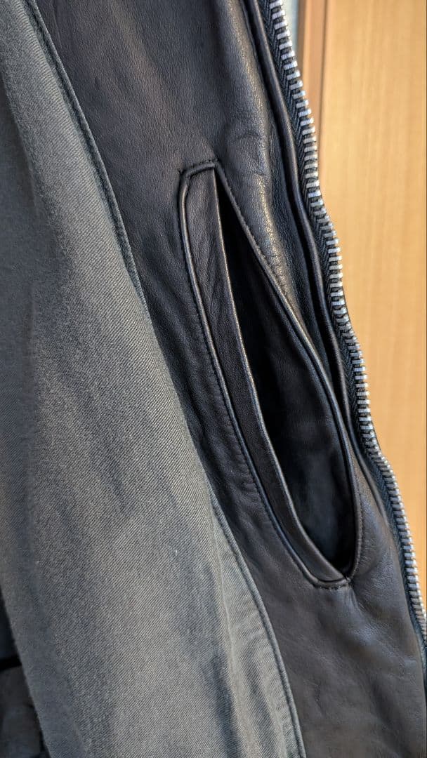 【サンプル品】AVONTADE ノーカラー カウレザージャケット M