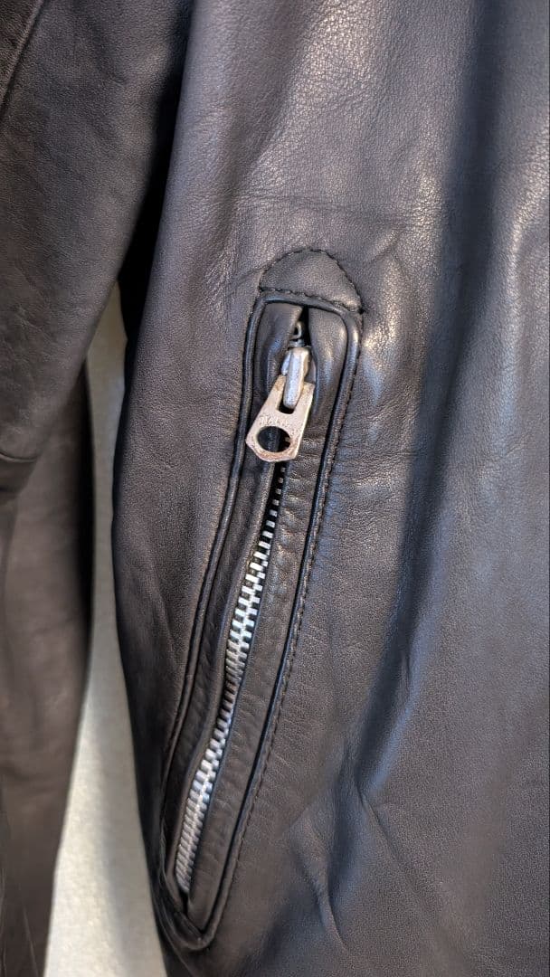 【サンプル品】AVONTADE ノーカラー カウレザージャケット M