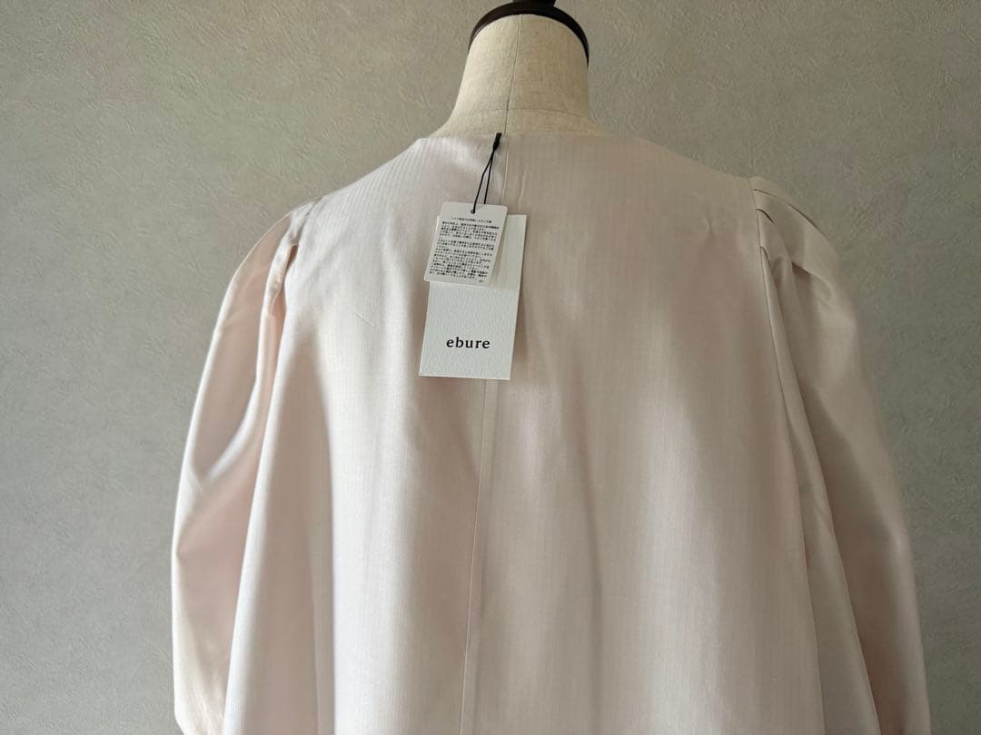 新品ebure 86,900円シルクミニヘリンボーンボリュームスリーブワンピース