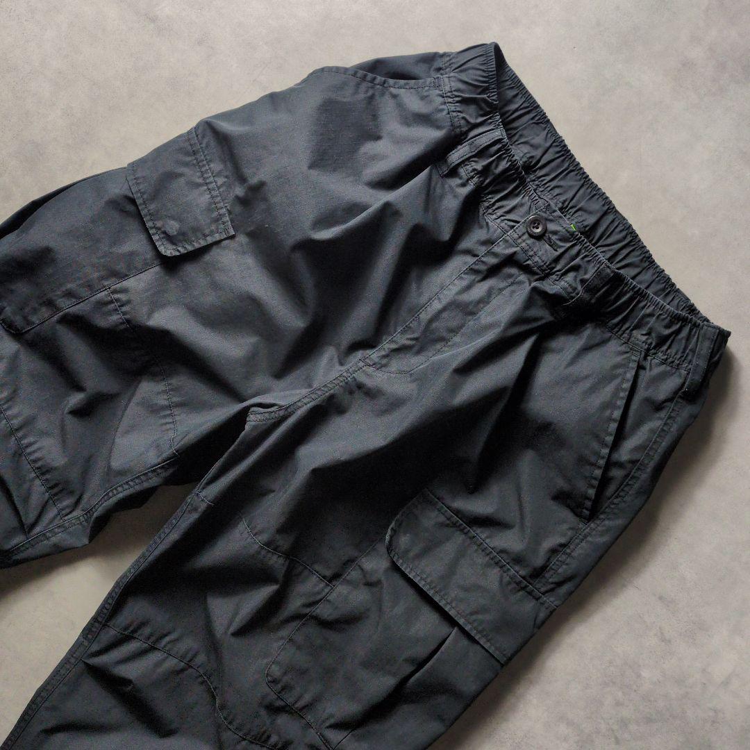 HUF コットン ナイロン リップストップ ブラック カーゴパンツ L