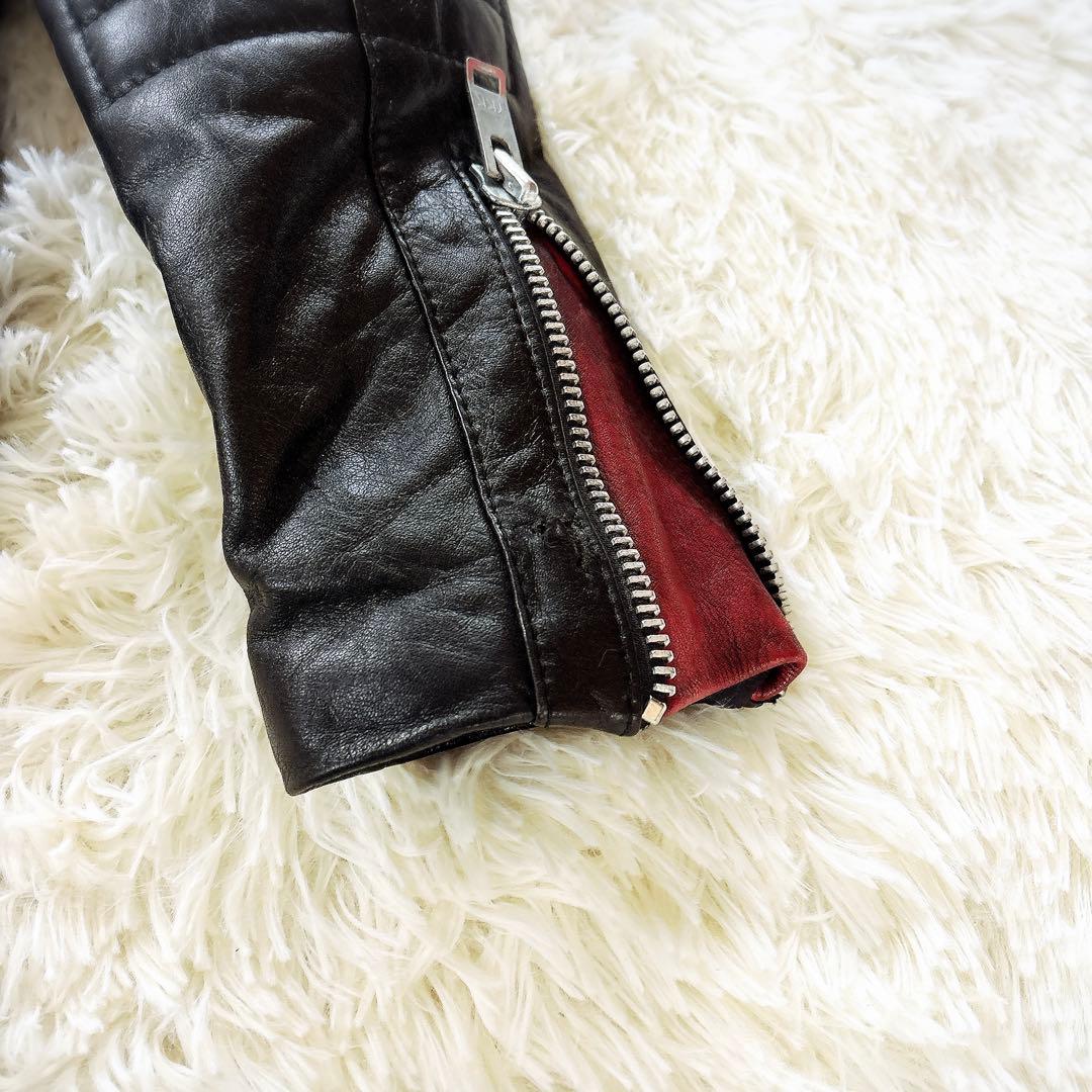ECHTES LEDER レザージャケット　革ジャン　ダブル　ライダース　L