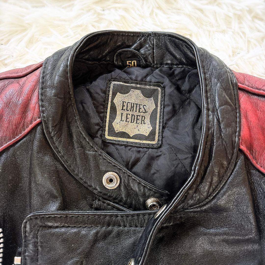 ECHTES LEDER レザージャケット　革ジャン　ダブル　ライダース　L