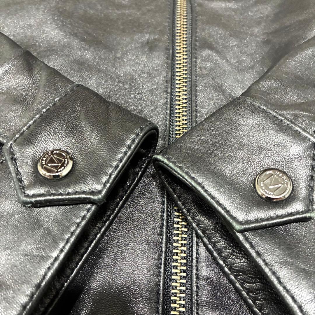 極美品　アンドリューマークニューヨーク 本革 ラムレザージャケット 黒 2XL