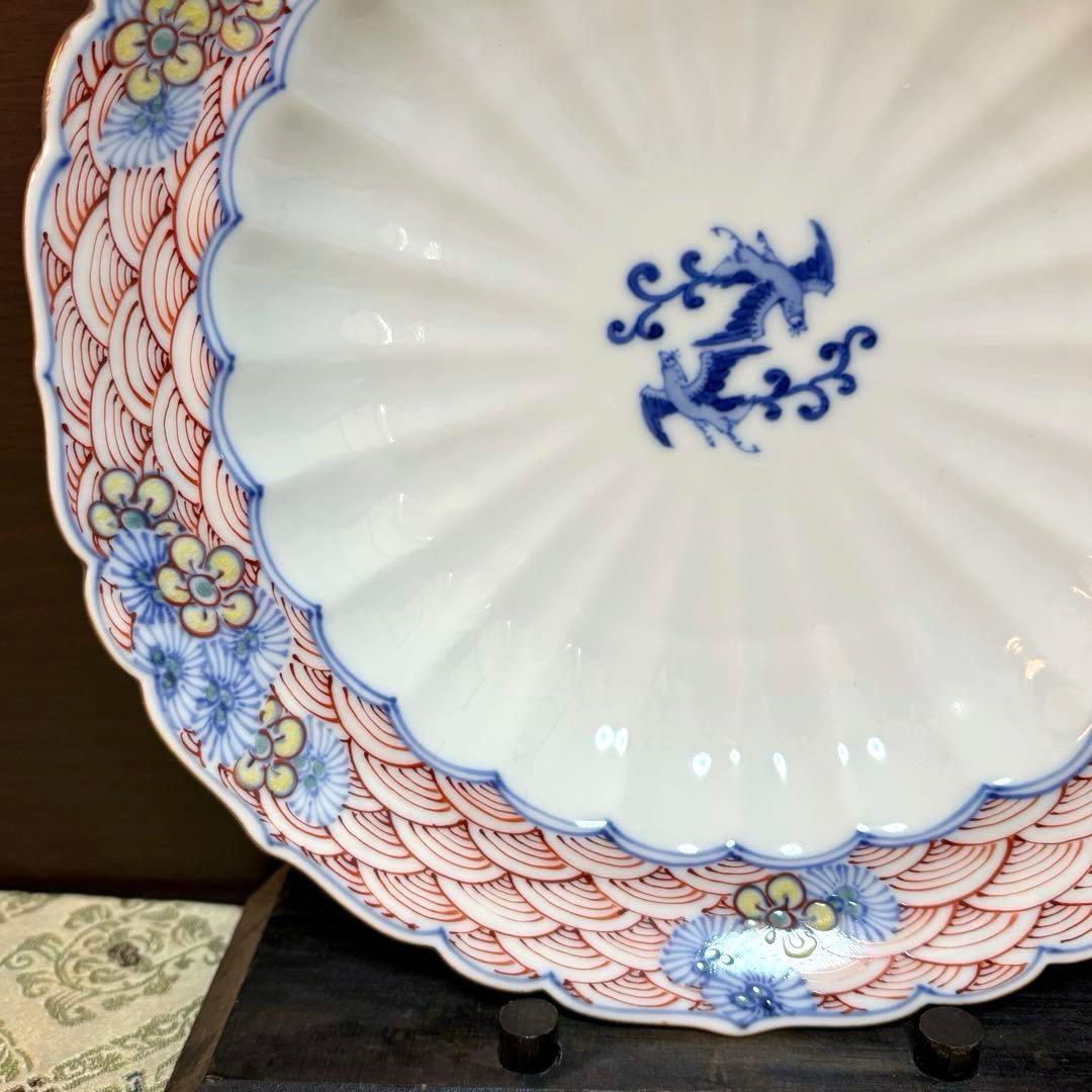 未使用保管品✨九谷焼 銀泉窯 色絵鳳凰文 7号皿✨三浦晃禎 皿 中皿 中鉢 浅鉢