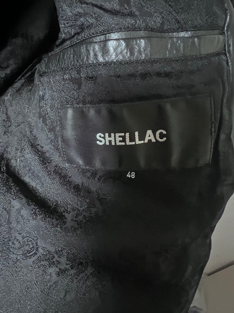 SHELLAC ブラックレザージャケット 48
