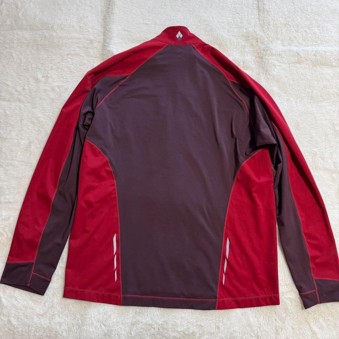 極美品モンベル　クロスランナー ジャケット Men's XLレッド　クリマバリア