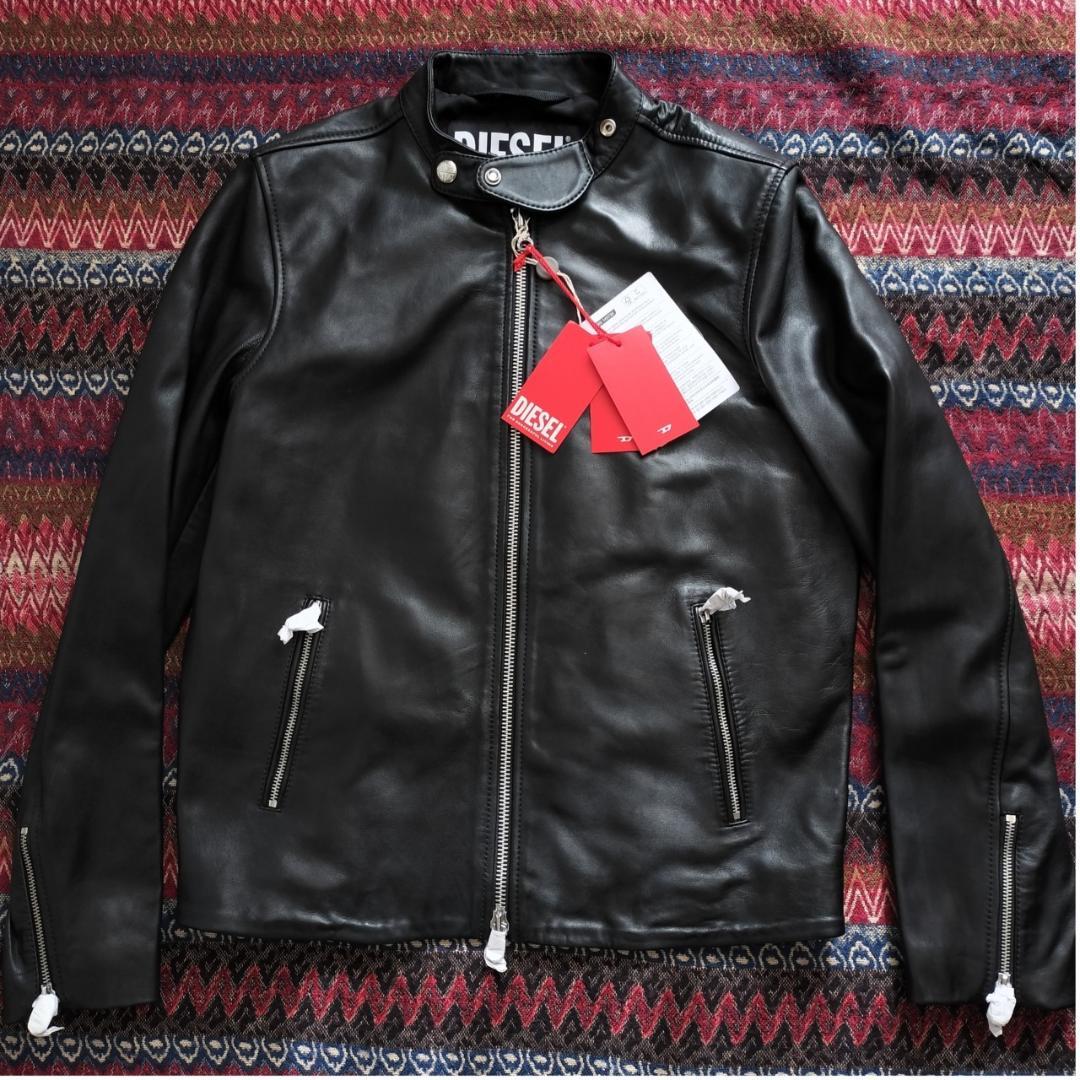 ★即発送★ DIESEL ディーゼル バイク ジャケット レザー ロゴ ブラック