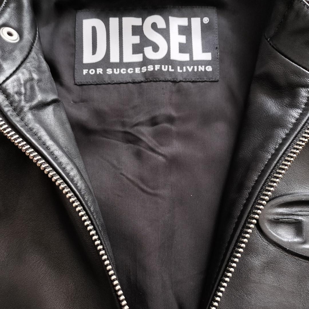 ★即発送★ DIESEL ディーゼル バイク ジャケット レザー ロゴ ブラック