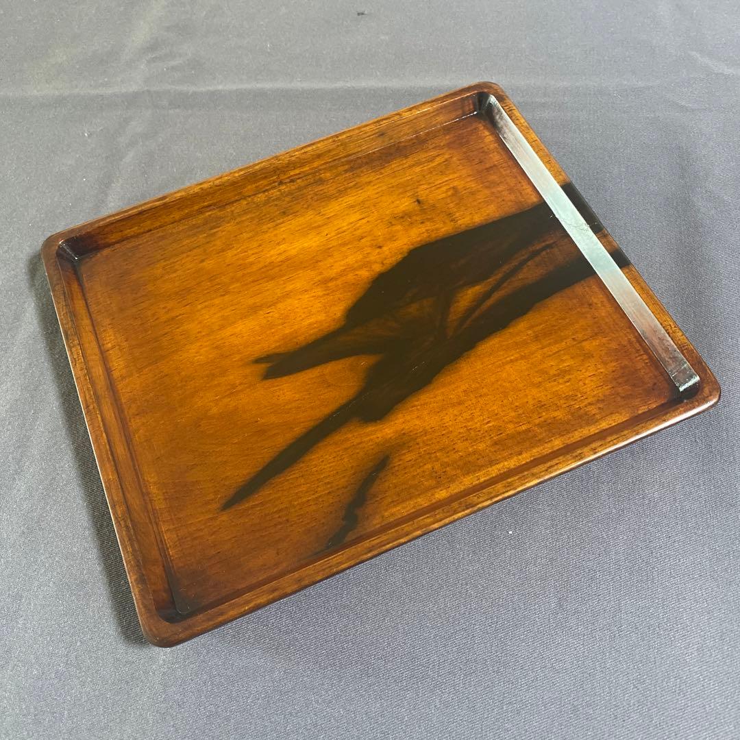 黒柿拭漆盆(くろがきふきうるしぼん) 219mm×184mm×17mm　№652