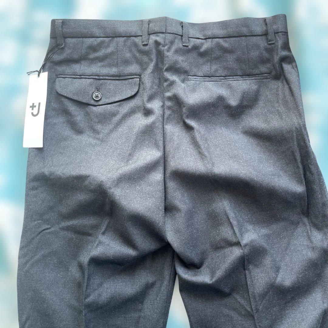 新品ユニクロ　+J ダークグレイ　ウールパンツ 79㎝