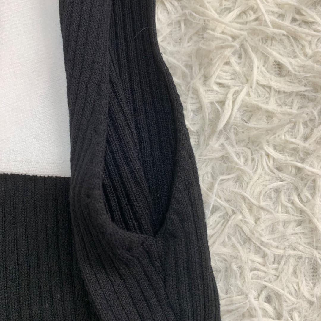 美品✨crgne シーニュ ニットベスト 薄手 コットン 黒 ブラック