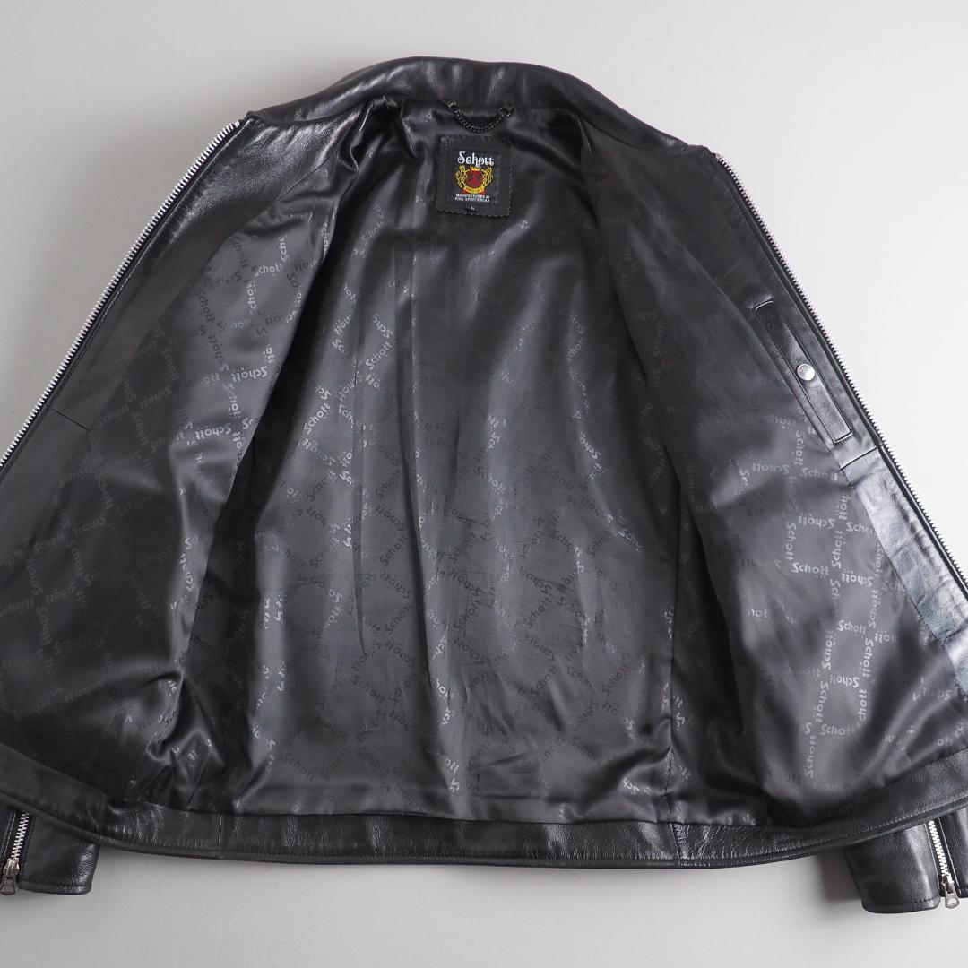 Schott　Lサイズ　ラムレザー　シングルライダースジャケット　美品