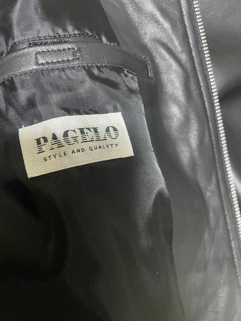 【定価17万円】【着用回数極少】PAGELO レザージャケット XL 羊革 美品