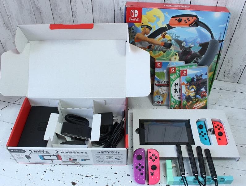 ニンテンドースイッチ ソフト3本 Joy-con4個付き