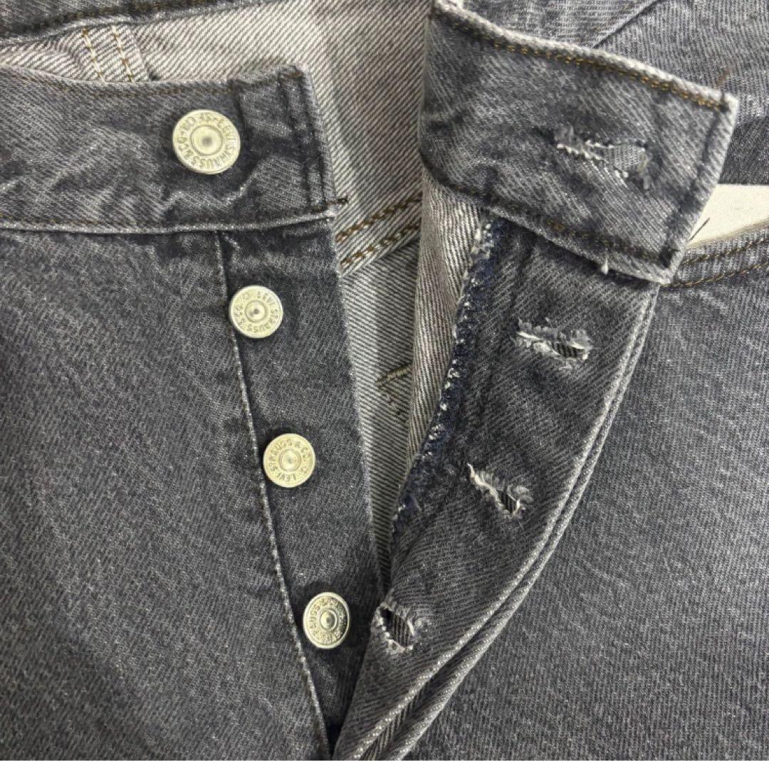 80s USA製 Levi’s 501-0658 ブラックデニム 先染め W34
