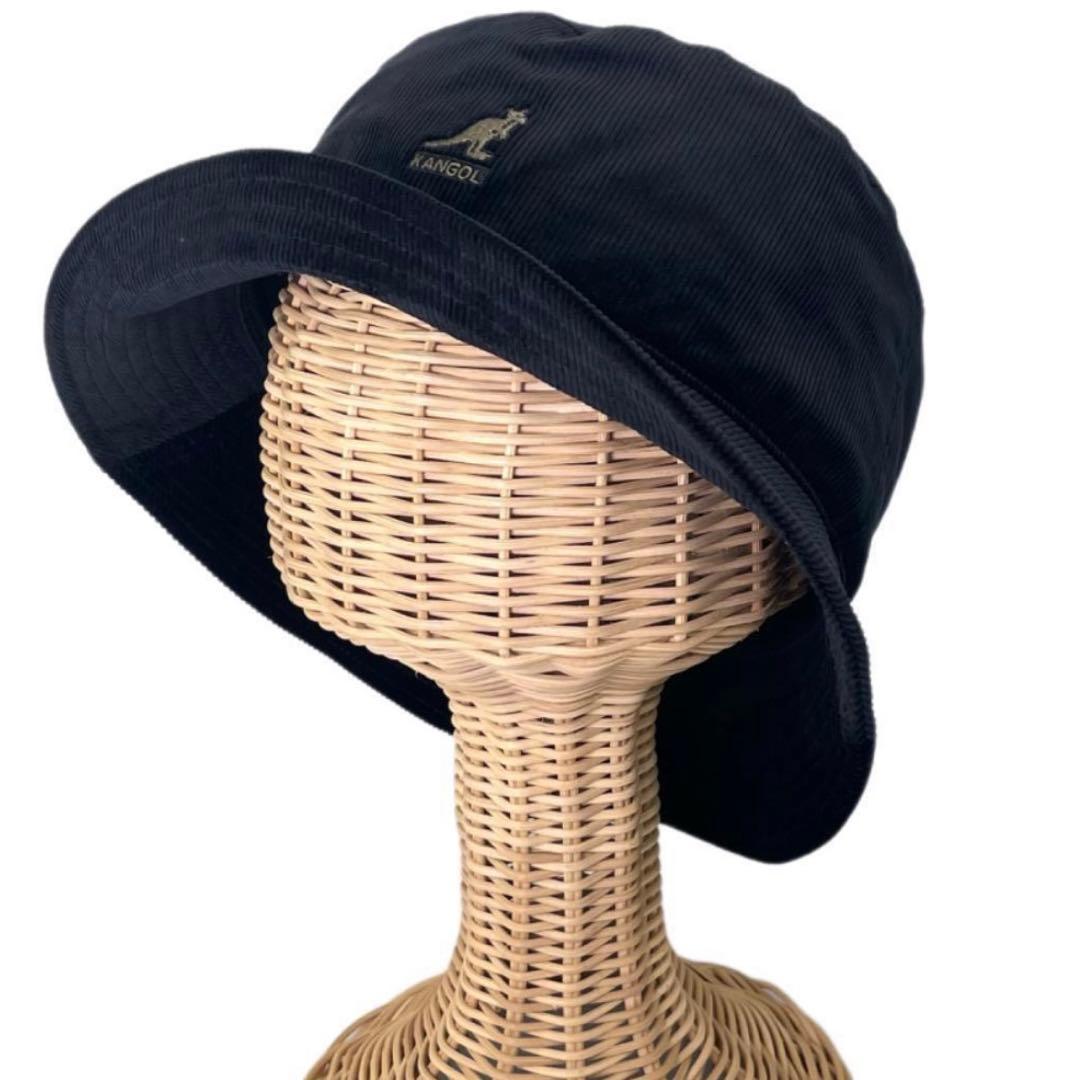 KANGOL　コーデュロイ　バケットハット　ブラック　XLサイズ
