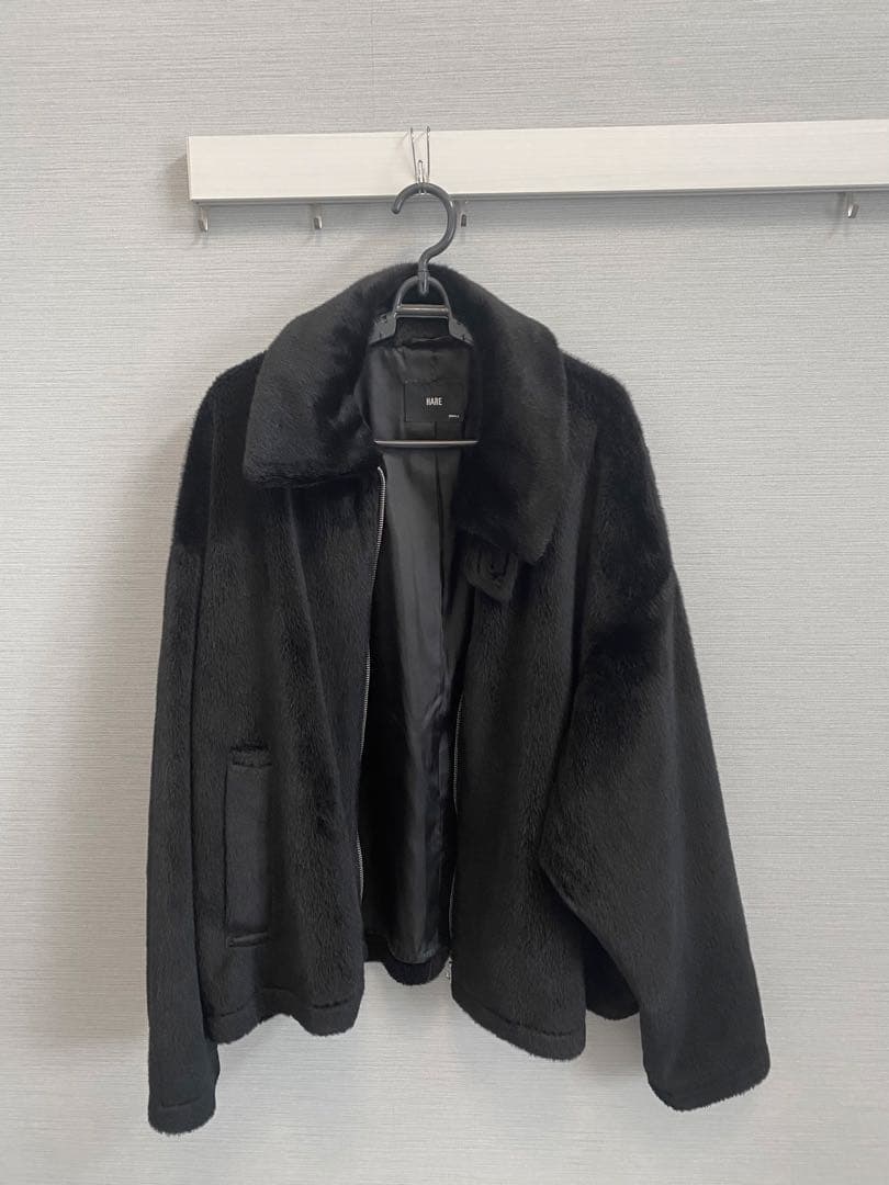 HARE ブラックファーブルゾン　Sサイズ