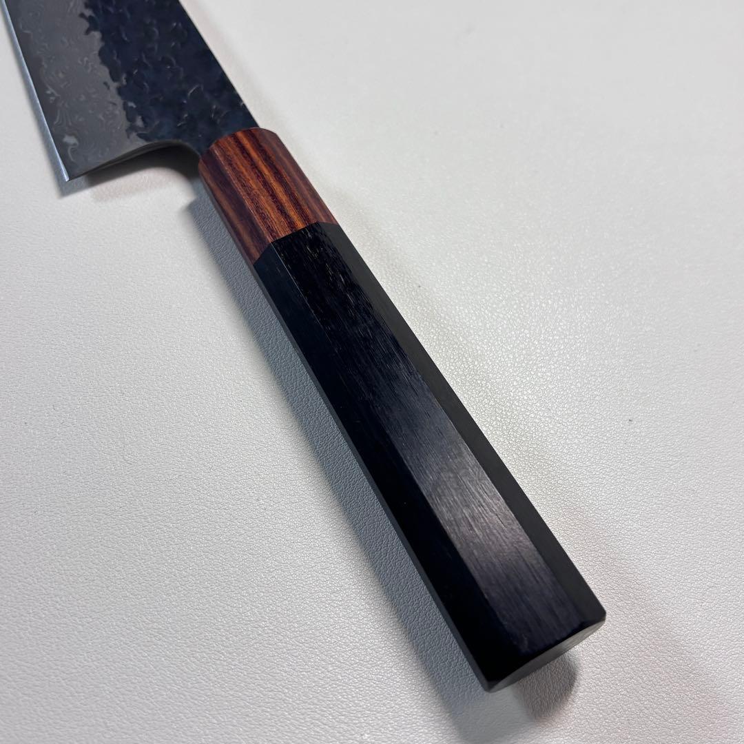 黒打ちダマスカス和牛刀八角柄 和包丁　シェフナイフ 210mm 牛刀︓