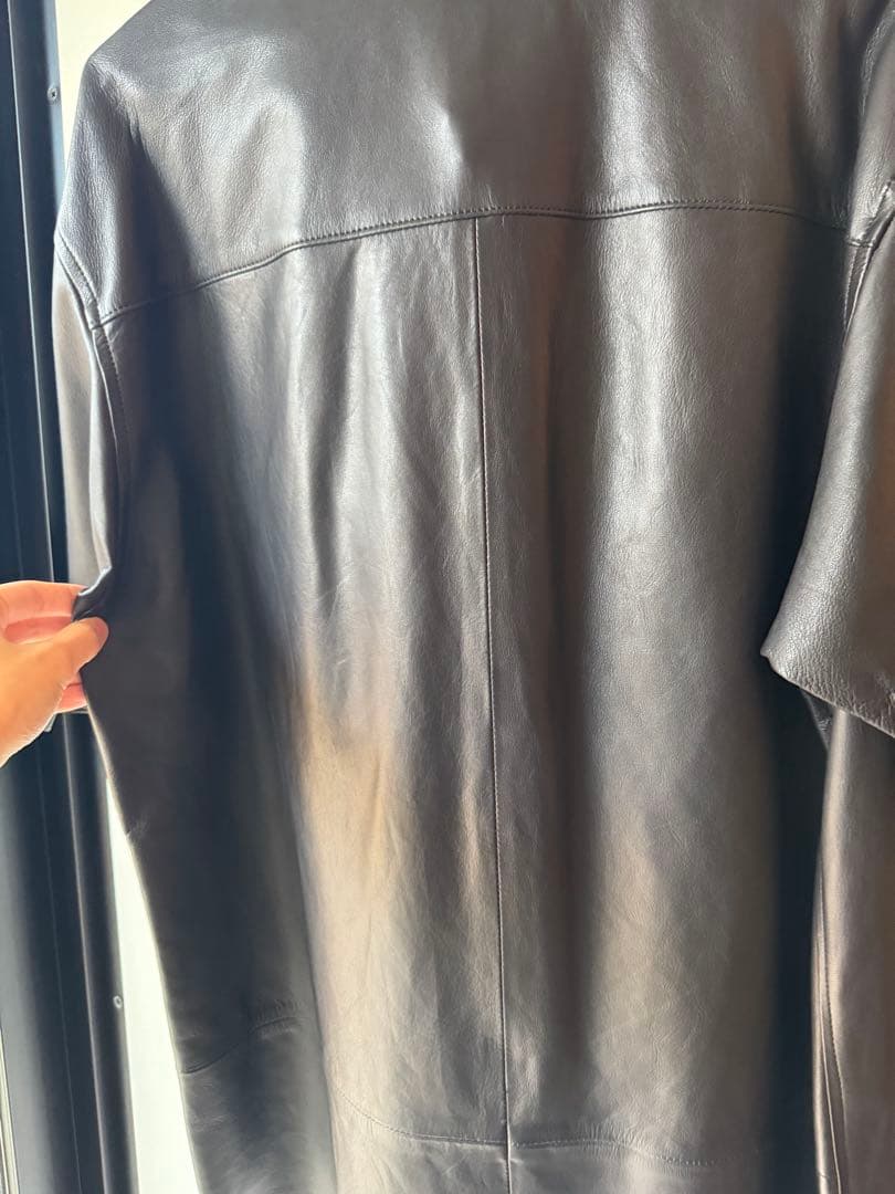 ジャケット・アウター auralee LAMB LEATHER HALF SLEEVED SHIRTS