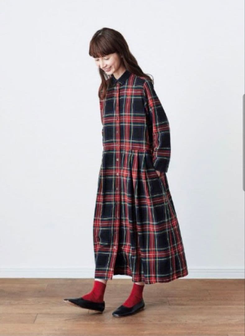 希少・完売品 サニークラウズ×bonpon チェックワンピース M フェリシモ