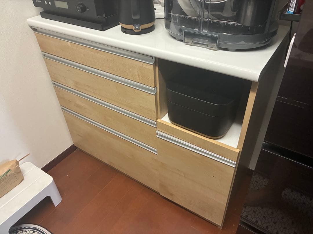 大川家具 キッチンカウンター 食器棚 幅120cm 高さ100cm