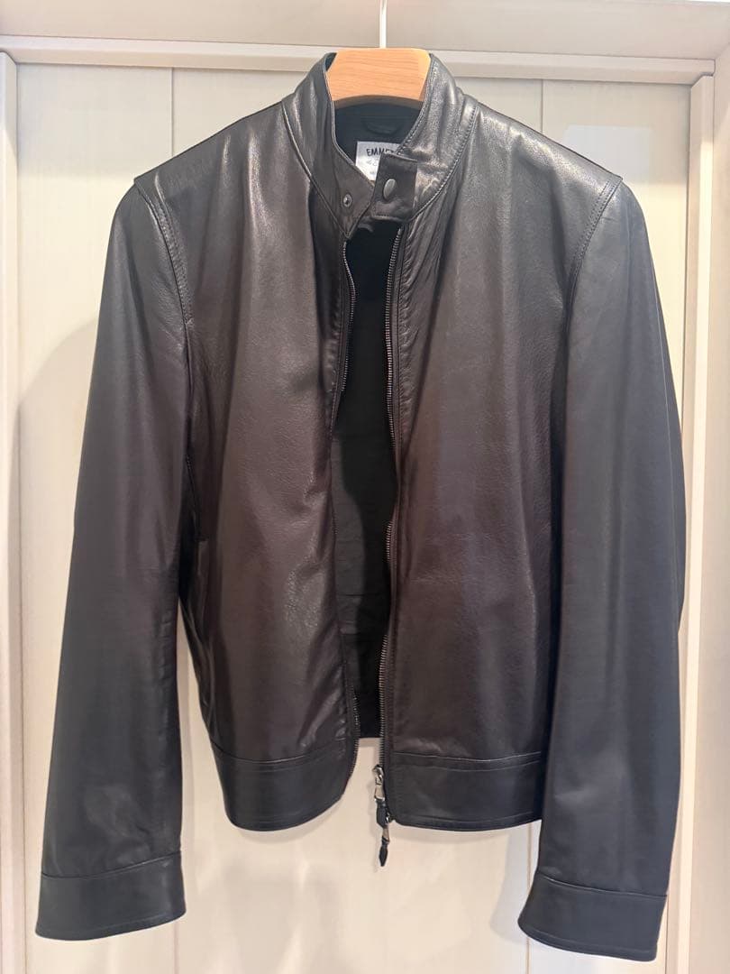 ロマの日常ブラックレザー シングルライダースジャケット