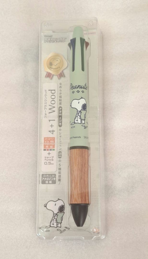 ドクターグリップ4+1 WOOD スヌーピー 0.5 ２本セット 多機能ペン