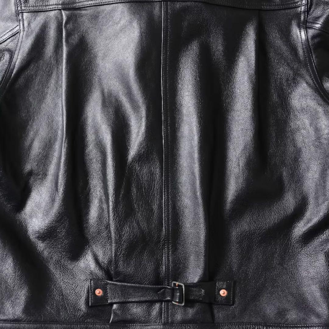 新品）牛革/黒/T-BACK/1stタイプ/トラッカー型