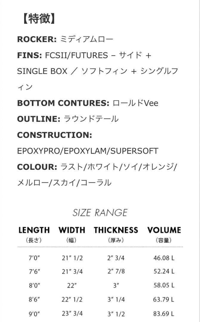 MFソフトボード アーリーキャット　future fin ファンボード　7.6