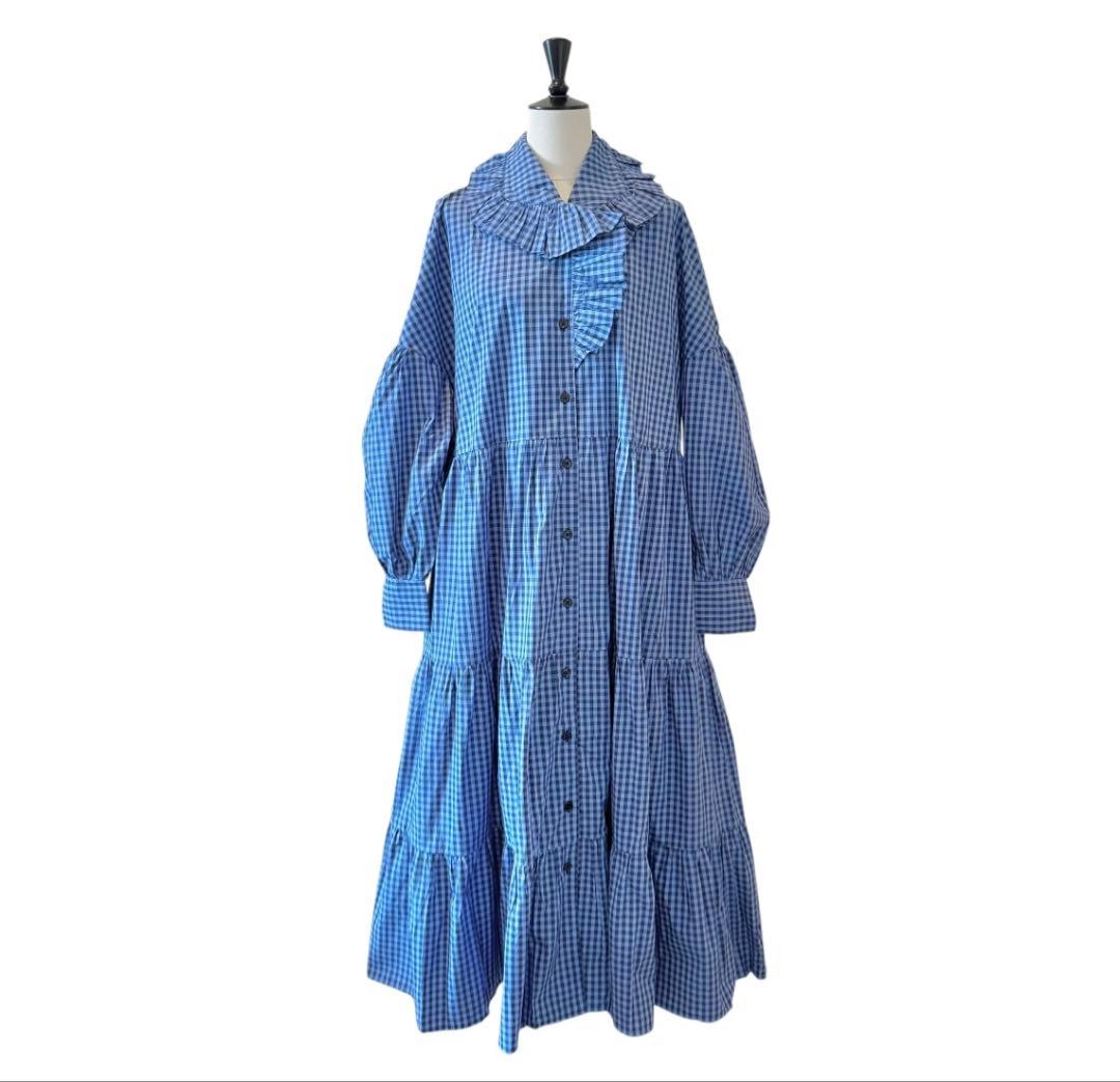 amelife cineame　ショールカラーワンピース　BLUE