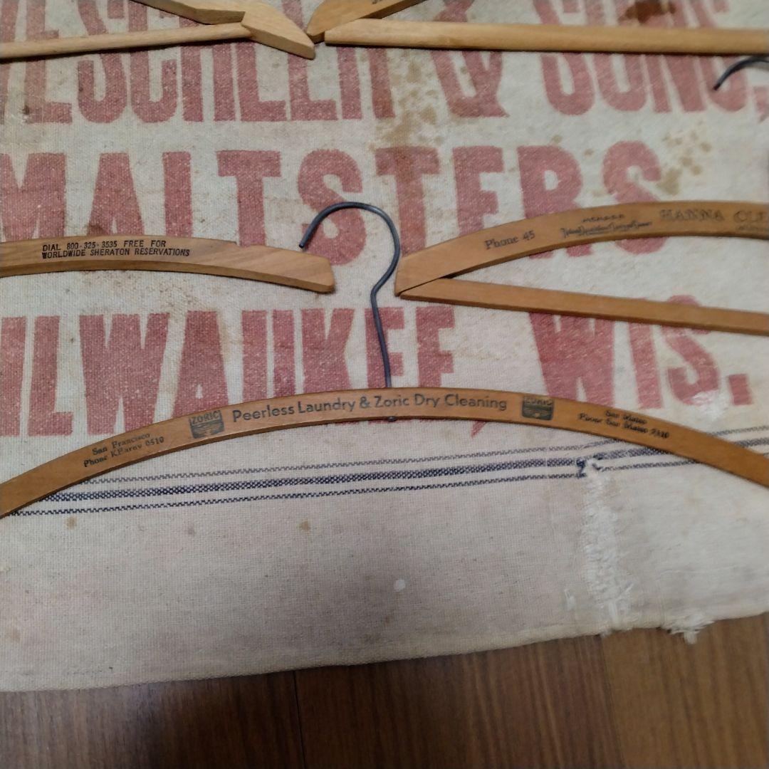 50s vintage wood hanger made in usa　5本