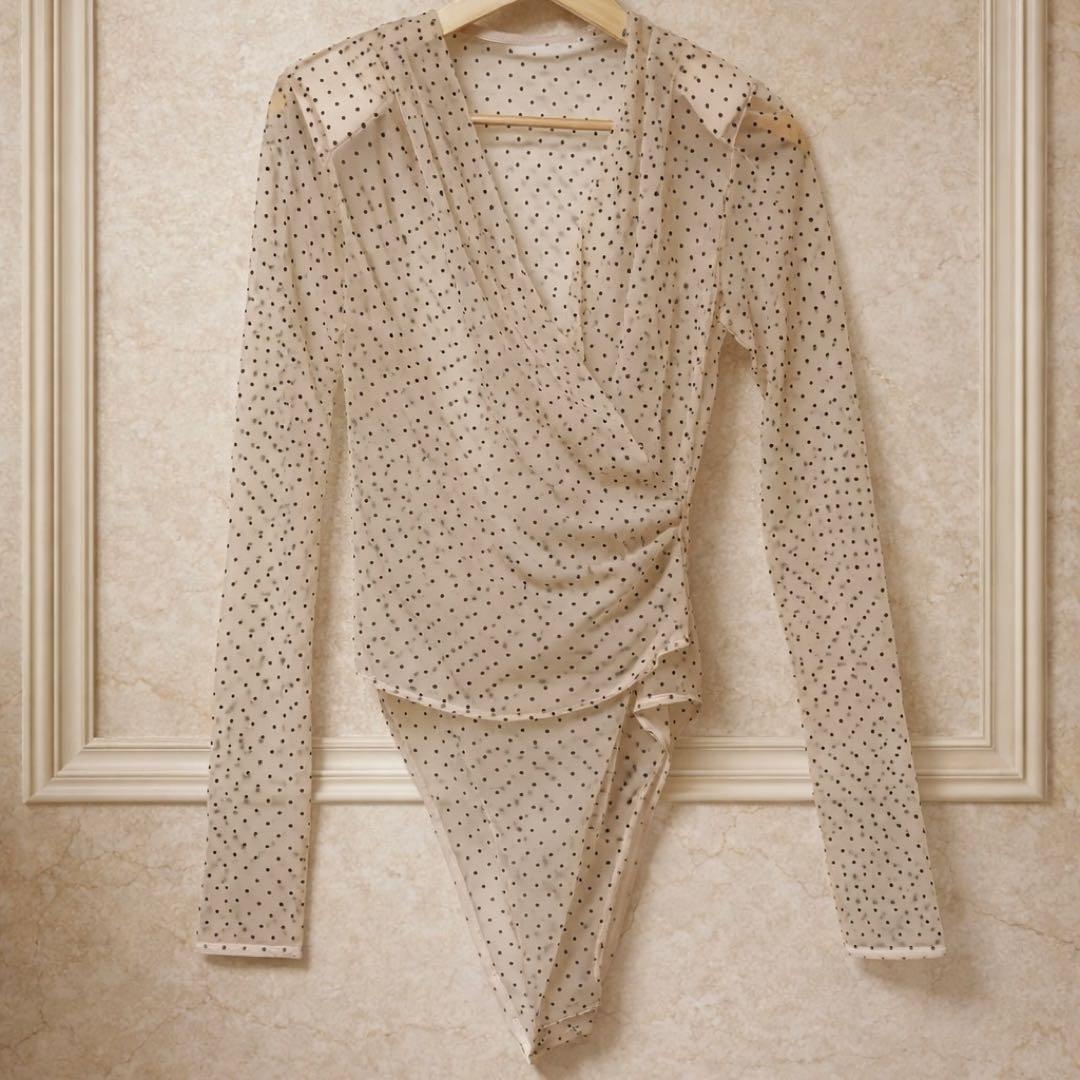CLANE SHEER DRAPE BODYSUITS ミックス　Mサイズ