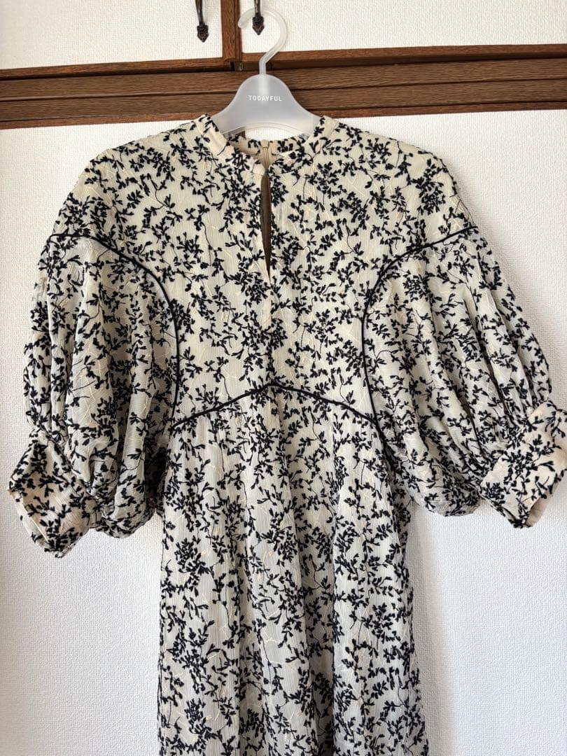 ワンピース CLANE FLORET EMBROIDERY ARM ONE PIECE