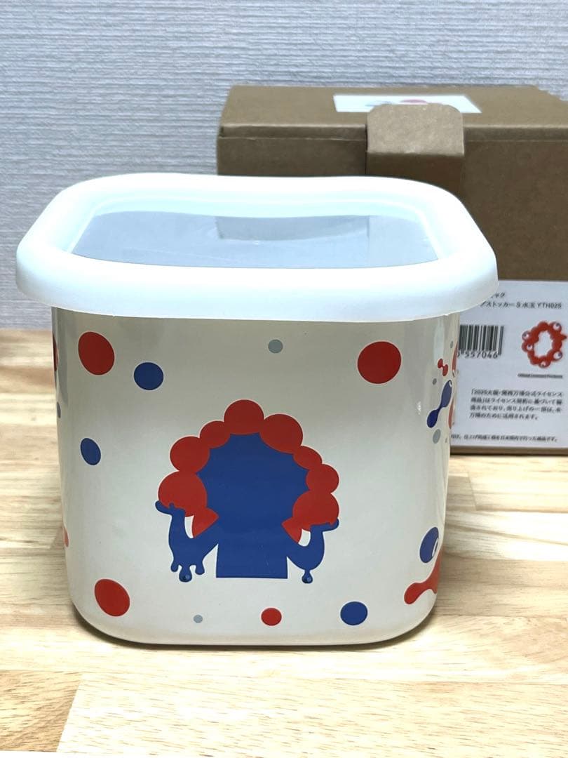 【新品】EXPO2025 ミャクミャク ホーロー キューブ ストッカー S 水玉