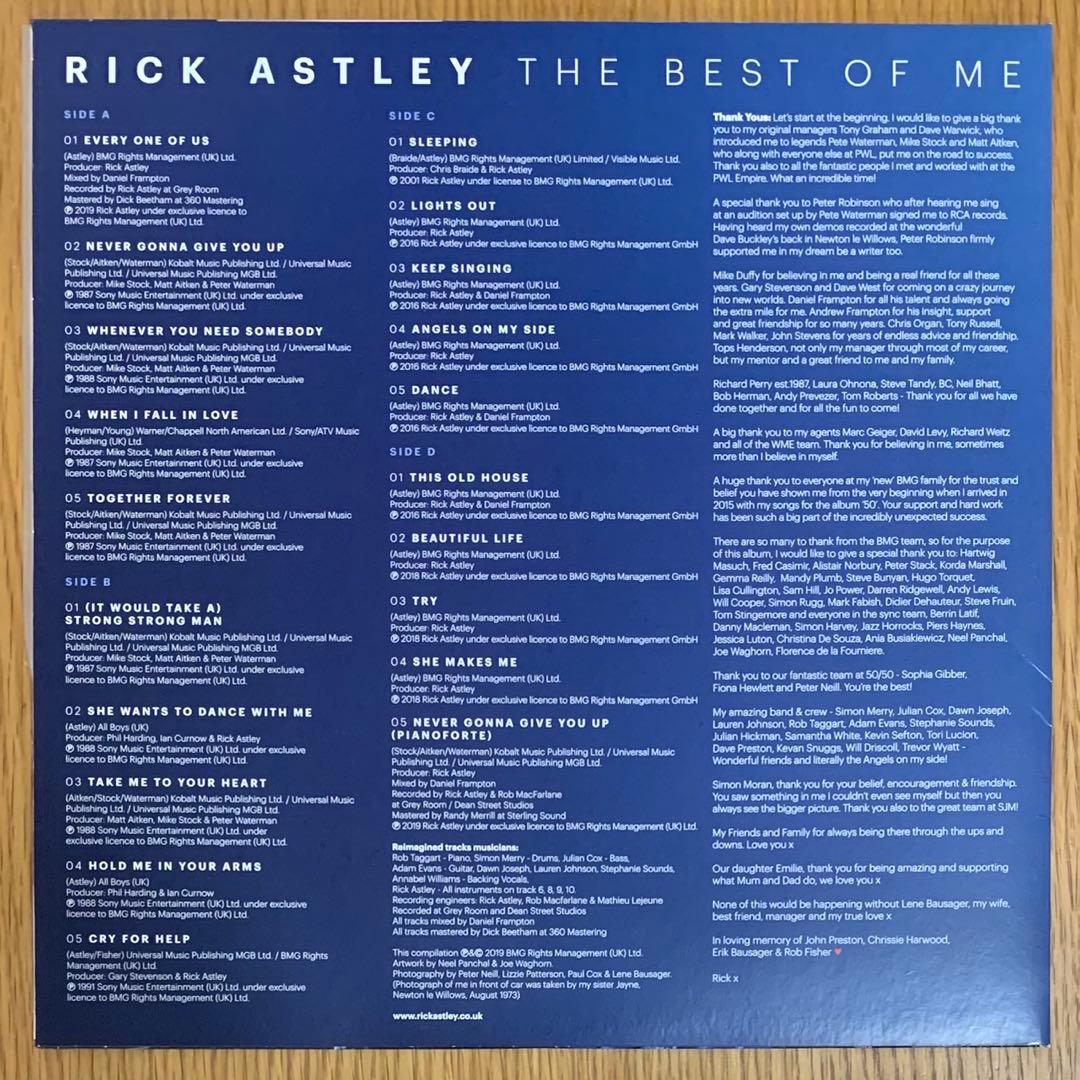 【美品】リック・アストリー／THE BEST OF ME カラー青盤２枚組 LP