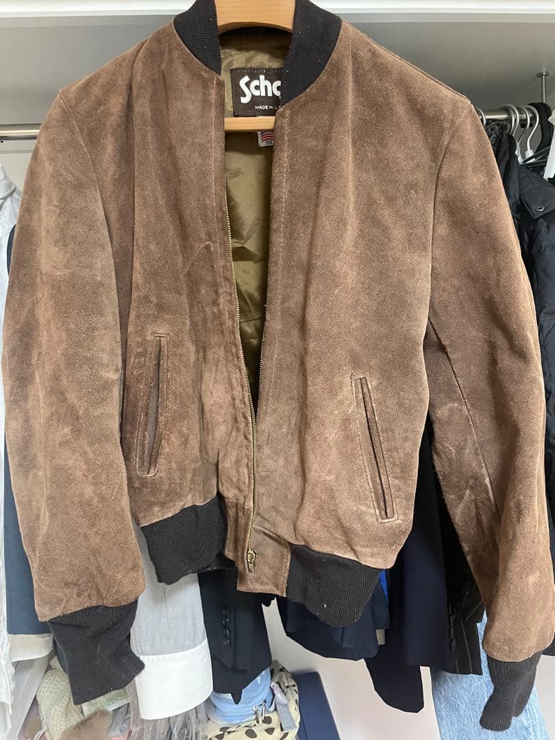 Schott スエードジャケット 36 Schott ブラウン ショット USA