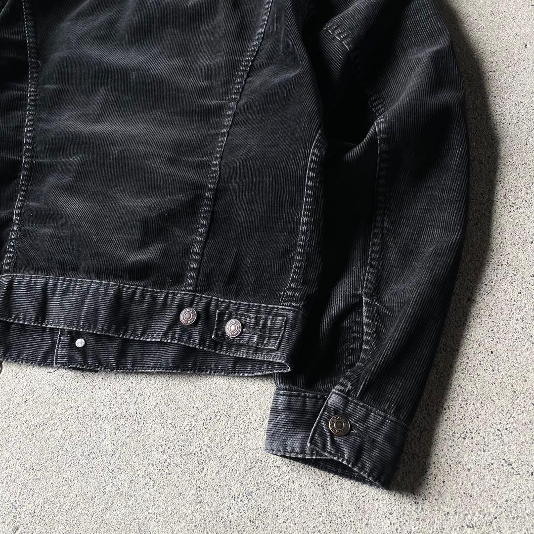 90s Levi's コーデュロイ トラッカージャケット ブラック 細畝 コーズ