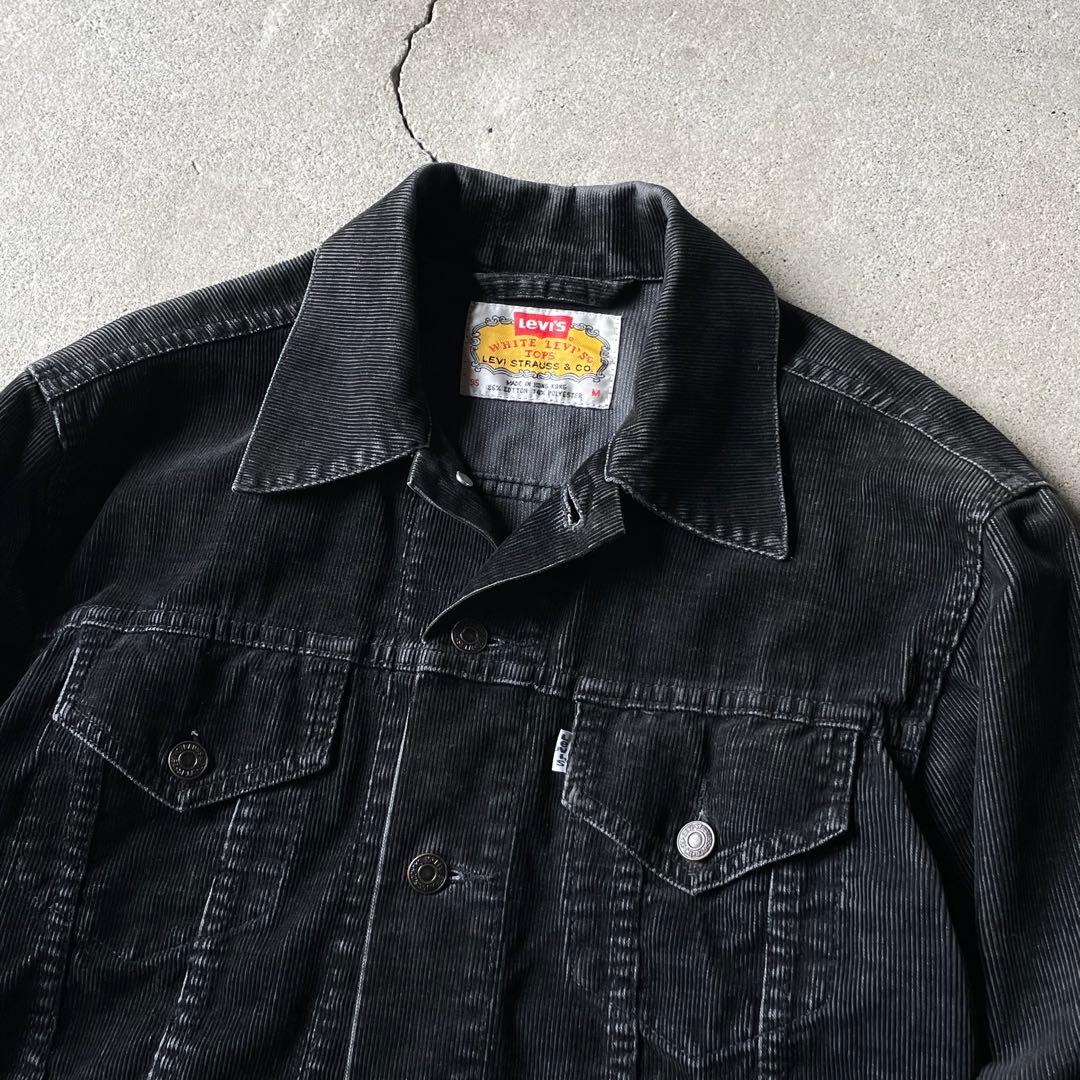 90s Levi's コーデュロイ トラッカージャケット ブラック 細畝 コーズ