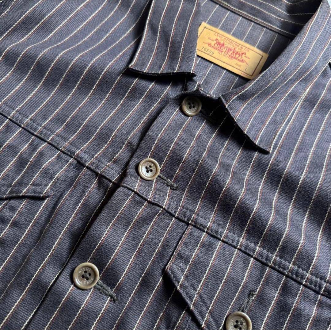 【00's】Levi's 70599 ストライプ　トラッカージャケット　Lサイズ