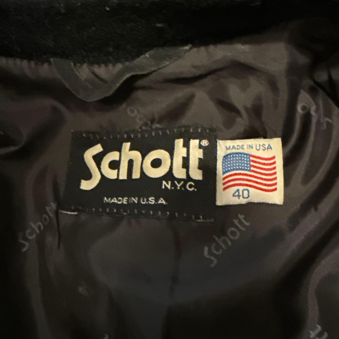 Schott スエード ジャケット 黒　MADE IN USA