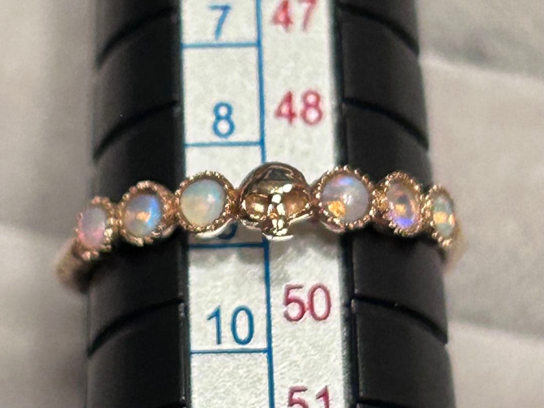Cloche クロチェ K10 スカル オパール リング