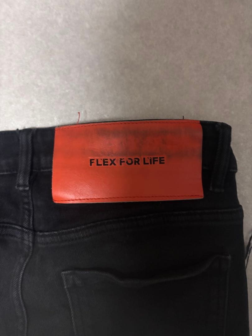 eyden着用！FLEXHOOD 黒デニムフレアパンツフリンジ加工