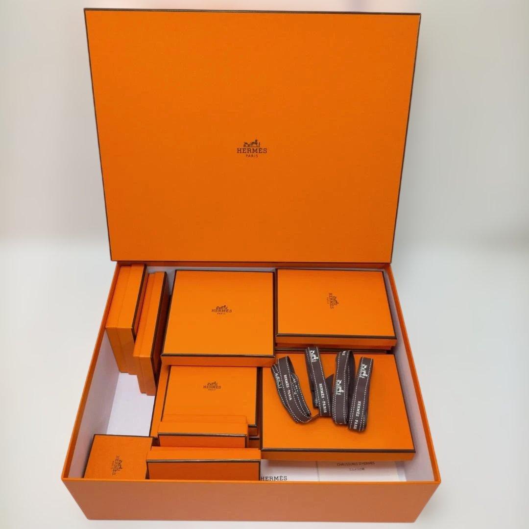 エルメスBOX 空箱12個＋中袋ほぼ有り＋リボン4本 セット 260402-6T